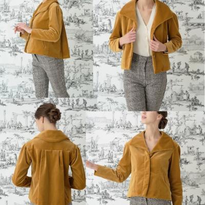 Ariefallvelvetpleatedbackjacket